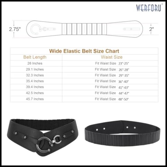 Vintage Wide Elastic Belt with Interlock Buckle for Dress main image 5